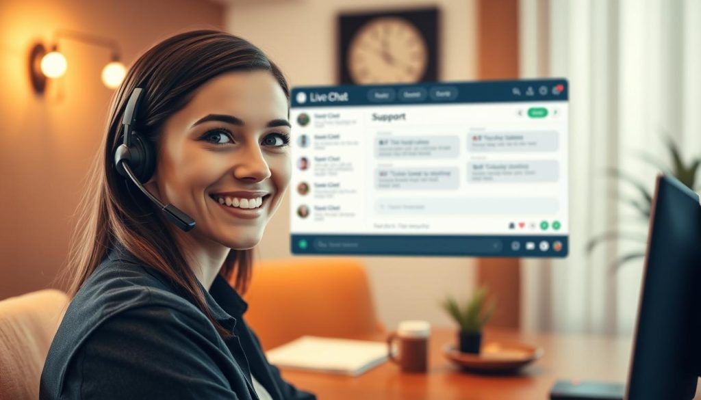 live chat support interface